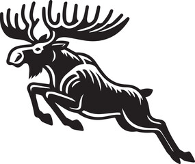 Moose Vector In Black and White