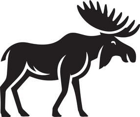 Moose Vector In Black and White