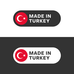 Made in Turkey flag sticker icon