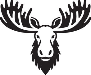 Moose Vector In Black and White