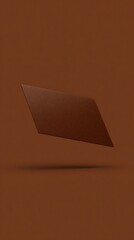 Blank chocolate-brown rectangle floating