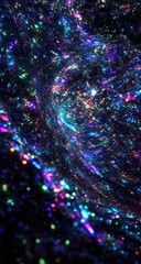 Abstract swirling iridescent glitter texture
