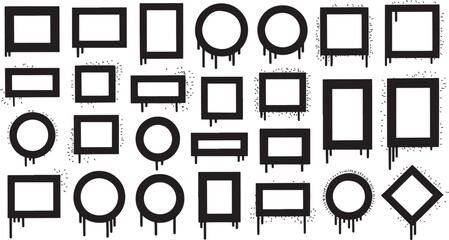 Spray Paint Style Frames A Collection of Drip-Effect Borders and Shapes for Design Projects