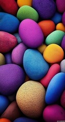 Close-up of colorful painted stones