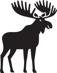 Moose Vector In Black and White