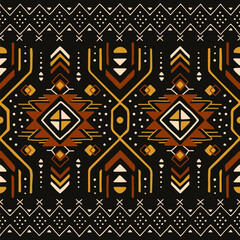 Tribal geometric seamless pattern. African mud cloth. Ethnic print.