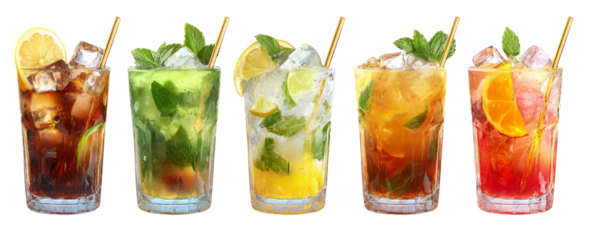 Refreshing cocktails tempt with colorful delight