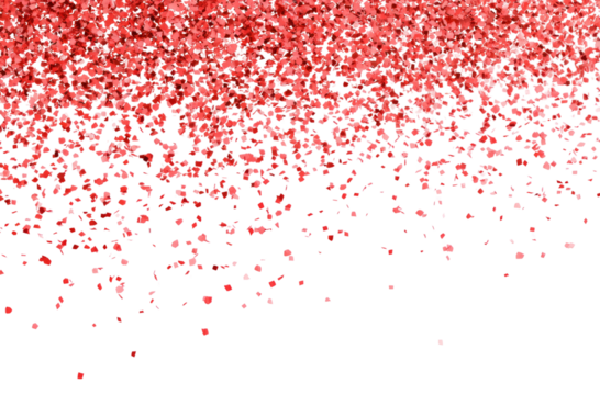 Red glitter falling creates joyful scene
