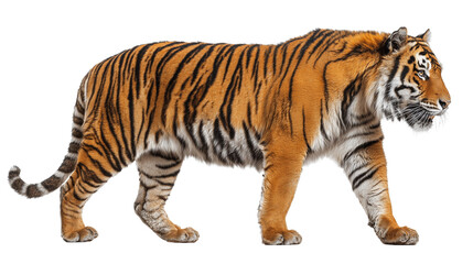 Obraz premium Bengal Tiger Walking Isolated on Transparent Background