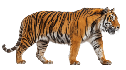 Bengal Tiger Walking  Isolated on Transparent Background

