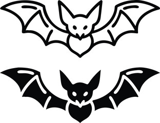 Bat Icon – Winged Animal Symbol for Halloween, Vampire, Night, and Spooky Design