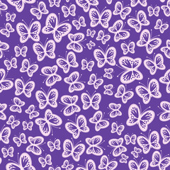 Seamless vector illustration print pattern background wallpaper with butterflies summer spring for textile, paper, pack etc
