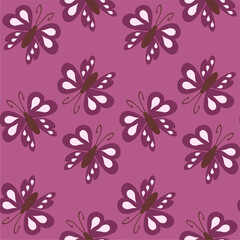 Seamless vector illustration print pattern background wallpaper with butterflies summer spring for textile, paper, pack etc