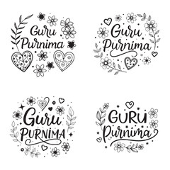 Guru Purnima Typography text vector Design.