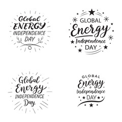 Global Energy Independence Day Typography Text Vector Design.