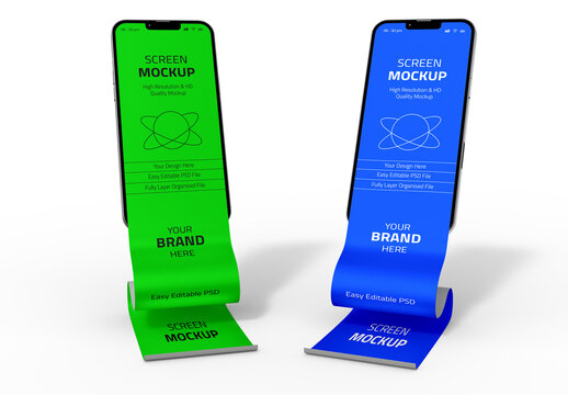 Modern Long Scroll Phone Mockup Advertisement Design