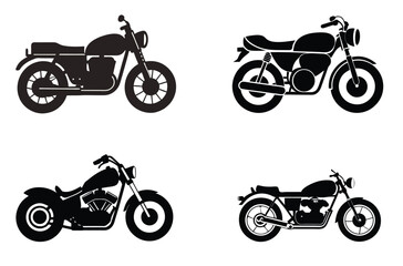 Obraz premium Simple motorcycle silhouette, vector motorcycle silhouette, clipart motorcycle silhouette, motorcycle silhouette free, motorbike silhouette.