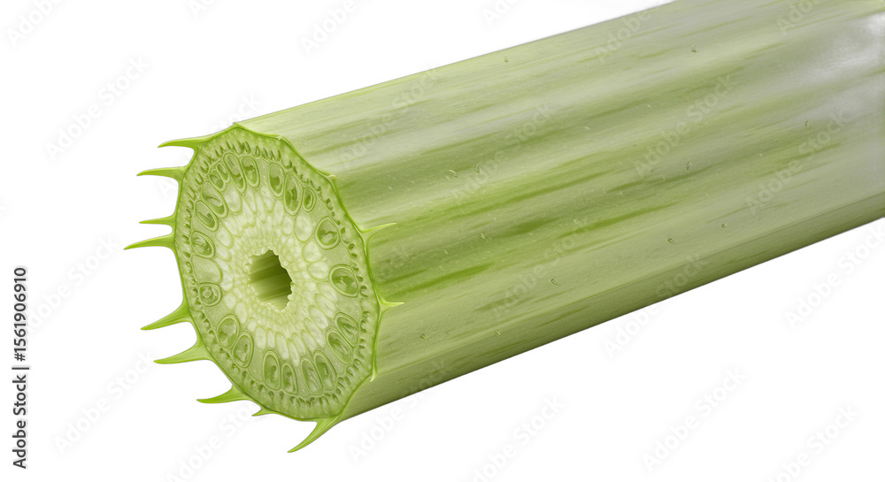 Poster close up cross section of green plant stem showing internal structure and detail