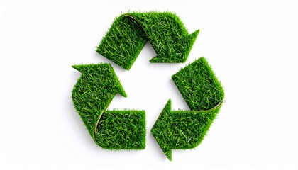 Green Grass Recycling Symbol Eco-Friendly Concept