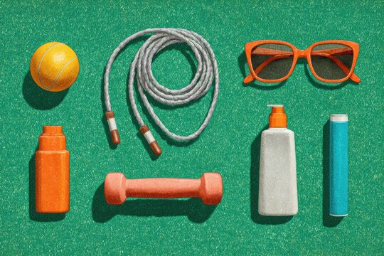 2D illustration of outdoor play essentials