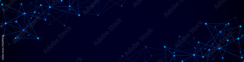 Poster abstract technology background with connecting the dots and lines. global network connection, intern