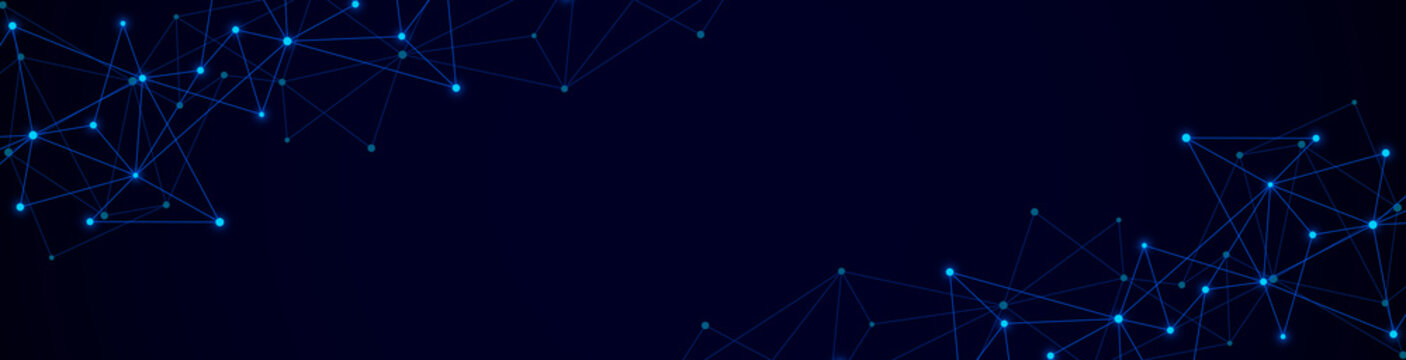 Abstract technology background with connecting the dots and lines. Global network connection, internet technology and digital communication concept