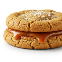 Fototapeta premium Salted Caramel Stuffed Cookies with Flaky Sea Salts