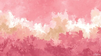 Fototapeta premium Pink Cloudscape Watercolor