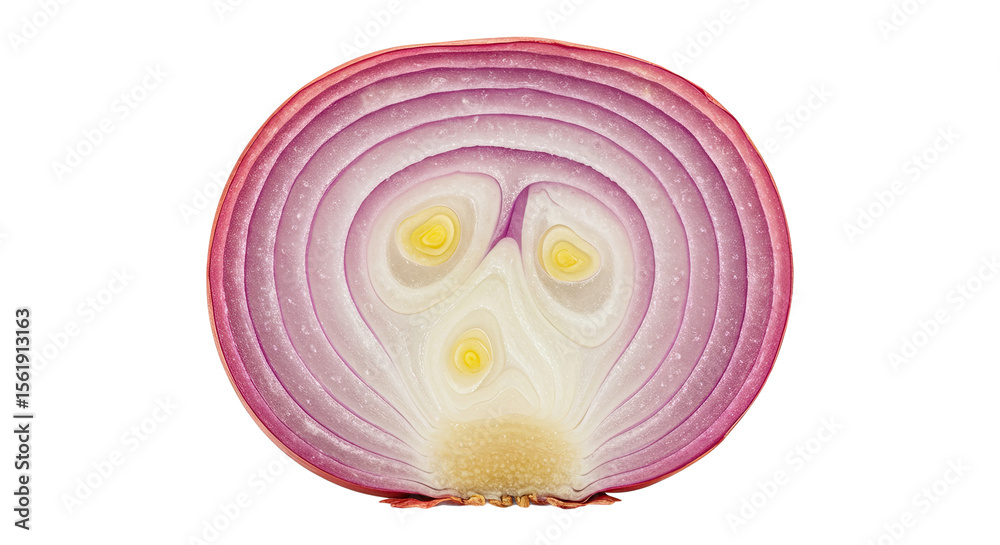 Poster Close-up Macro Photograph of a Red Onion Cross Section