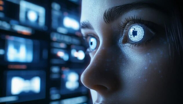 Digital Eye Scan and Futuristic Data Interface