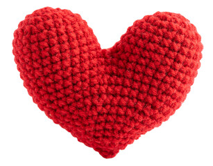 Red heart love Valentine day isolated on white background transparent PNG clipart.