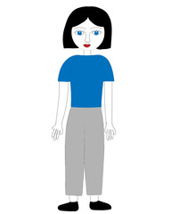 Drawing of a woman wearing casual clothes
