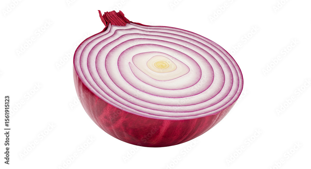 Poster Close-up of a Halved Red Onion Showing its Layers