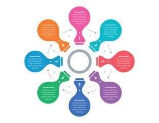 eight options information template. infographic template for business, education, technology world. infographic template for annual report, magazine, magazine
