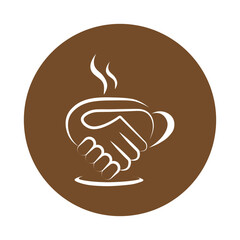 Friendship cup of coffee logo