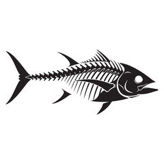 Organic motion in skeletal form – Fish skeleton silhouette presented with flowing Fish skeleton vector – Fish skeleton illustration

