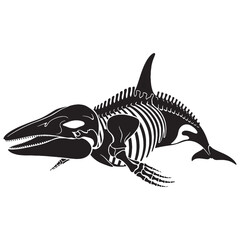 Anatomy of ocean beauty – Fish skeleton silhouette balanced in smooth Fish skeleton vector – Fish skeleton illustration

