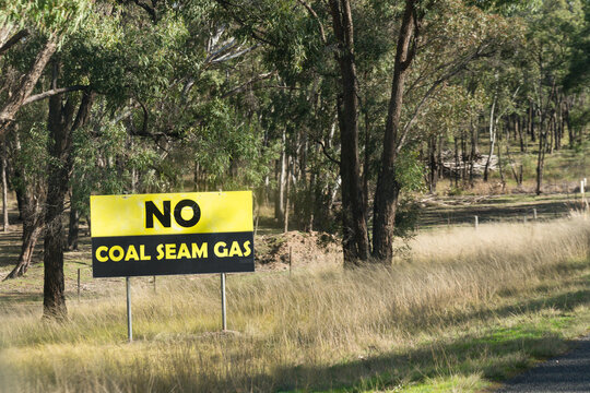 Protest sign against CSG in rural NSW