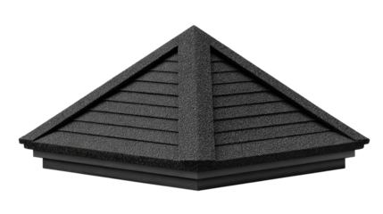 Triangular Roof Design with Black Shingles and Textured Surface