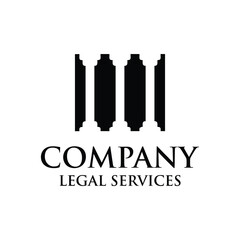 legal services logo design vector with pillar element