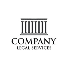 legal services logo design vector with pillar element