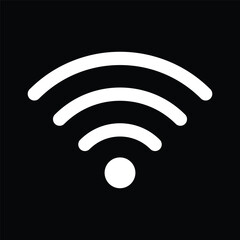 white wifi icon on black. vector illustration