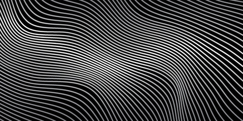 Abstract black background dark grey silver gradient defocused wave geometric lines 4K wallpaper