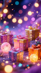 The exquisite gift box in the light