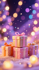 The exquisite gift box in the light