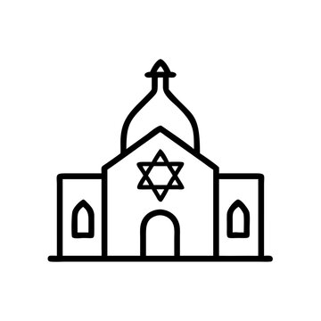 black synagogue icon on white background clip art preview