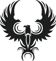Tribal Style Eagle Tattoo Design - Powerful Bird Artwork for Tattoo, Decor, or Branding Design