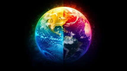 Fototapeta premium Conceptual Vision of Earth Thriving on Renewable Energy Sources