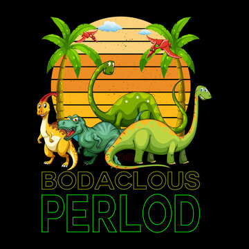 Bodacious Perlod Dinosaur Illustration