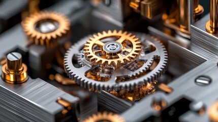 Steampunk Inspired Device with Whirling Gears and Mechanical Details